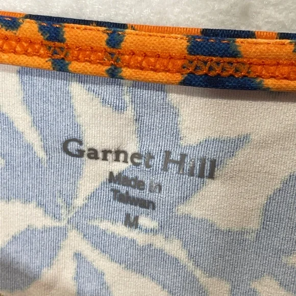 Garnet Hill Long Sleeve Half Zip Rash Guard Swim Shirt UV Protection Tropical - Picture 3 of 6